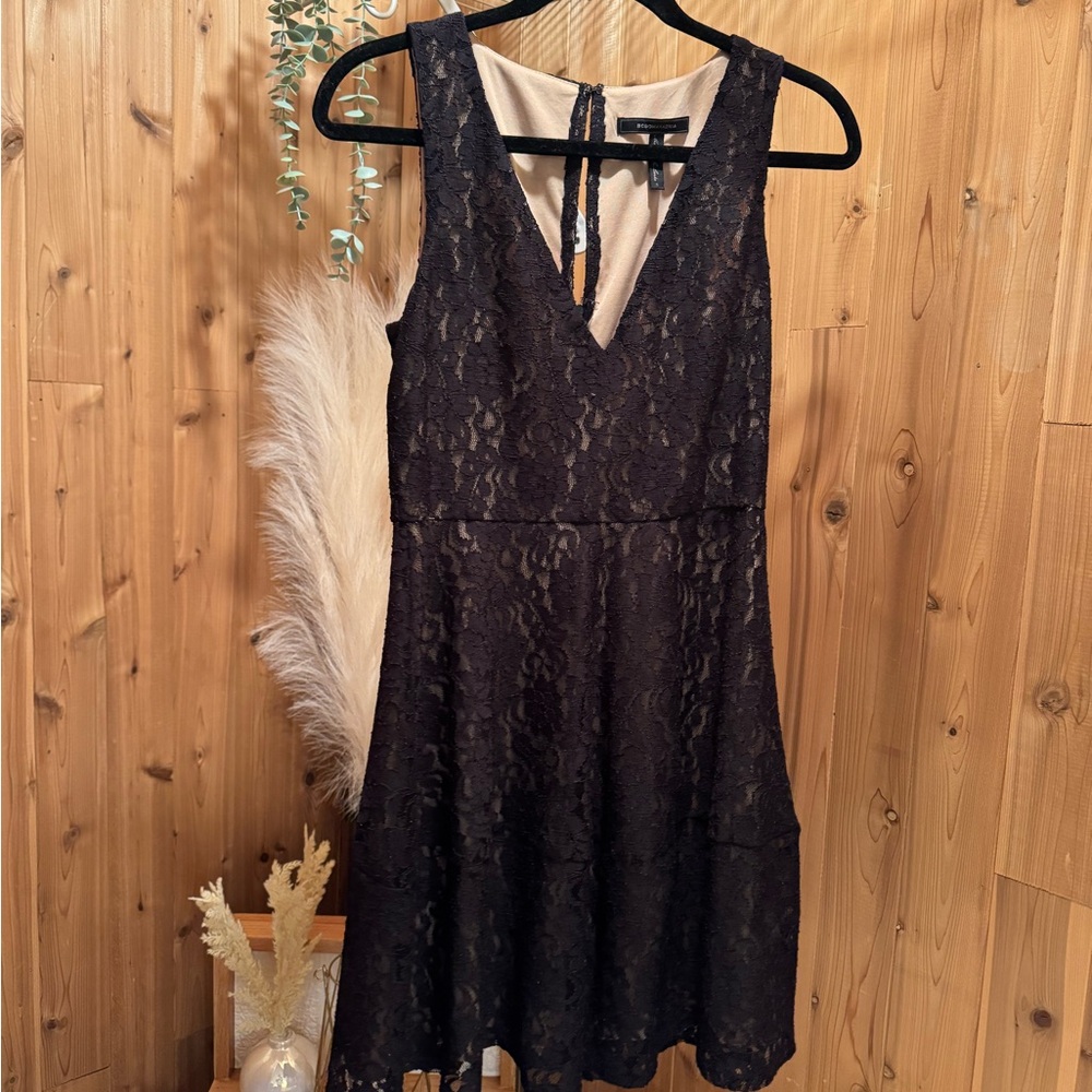 BCBGMaxAzria Black Lace Mini Dress
